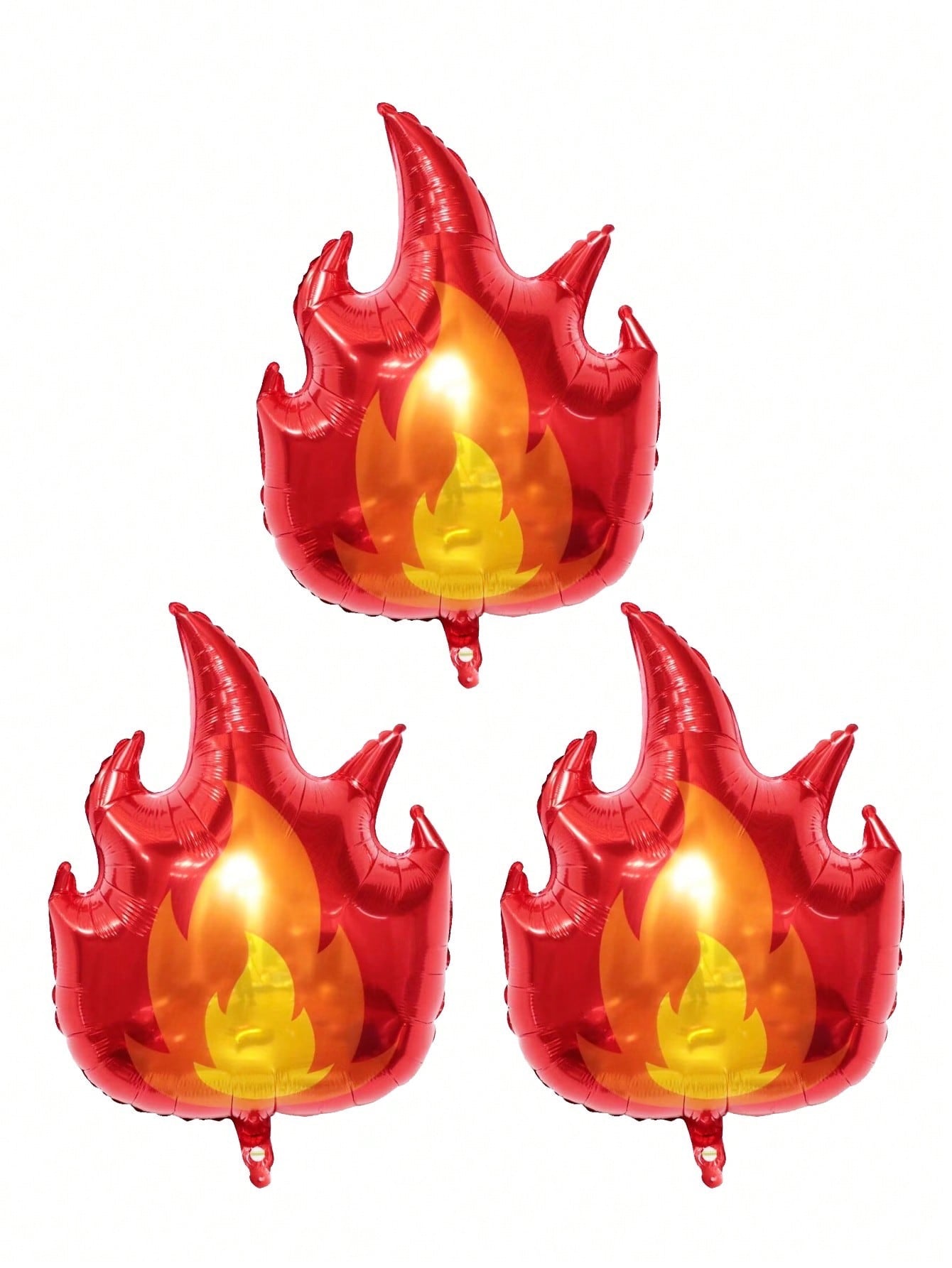 3pcs flame balloon theme of firefighters and fire trucks birthday party decoration