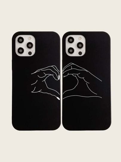 2pcs hand pattern phone case