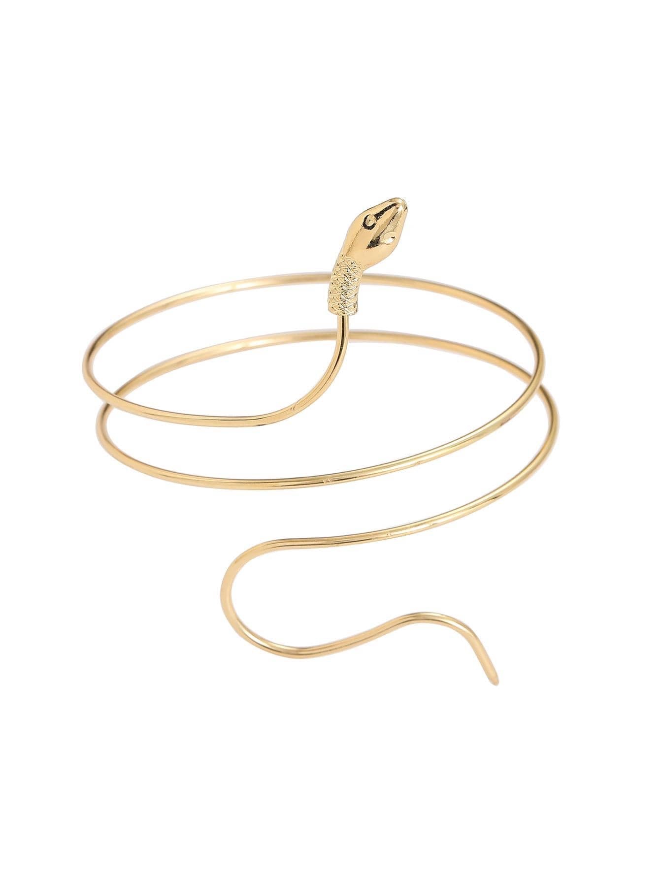 1pc minimalist gold metal snake-shaped arm band bracelet