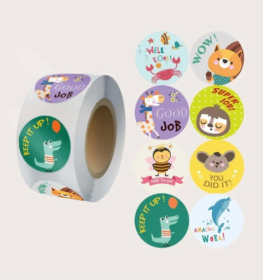 500pcs cute cartoon animal encouragement sticker