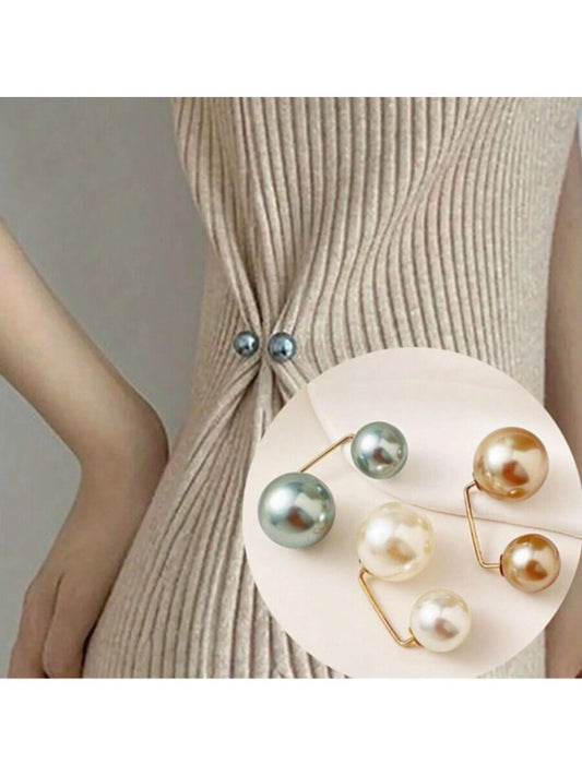 3 pcs faux pearl brooch