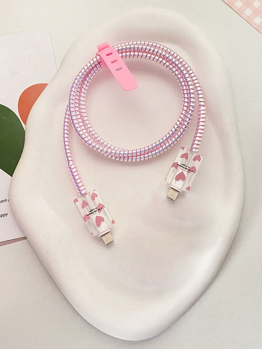 1 pc heart pattern date cable protector