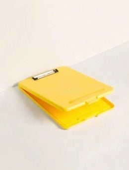 1 pc yellow multifunctional folder ,writing bored,clip-on file storage box