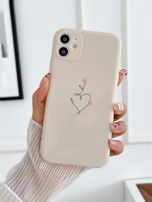 Apple heart pattern phone case