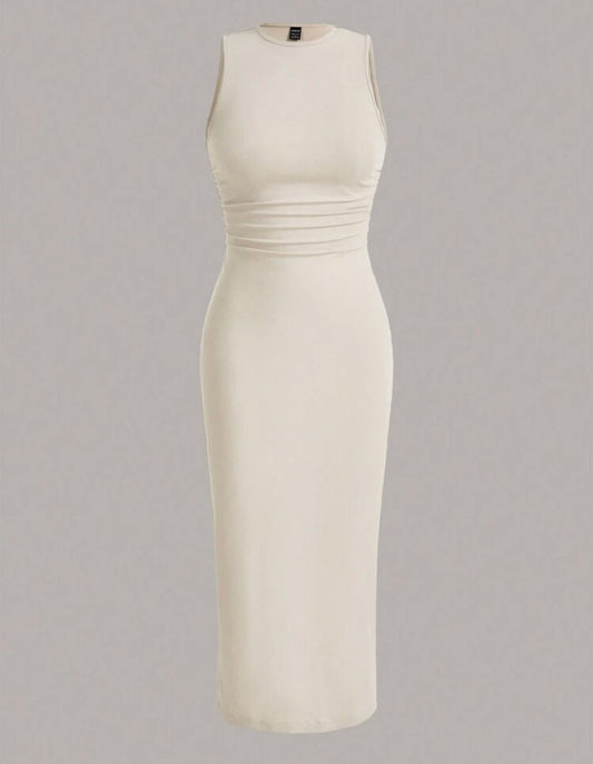 Solid Ribbed Knit Bodycon Dress