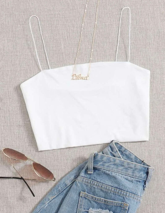 Solid Slim Cami Crop Top