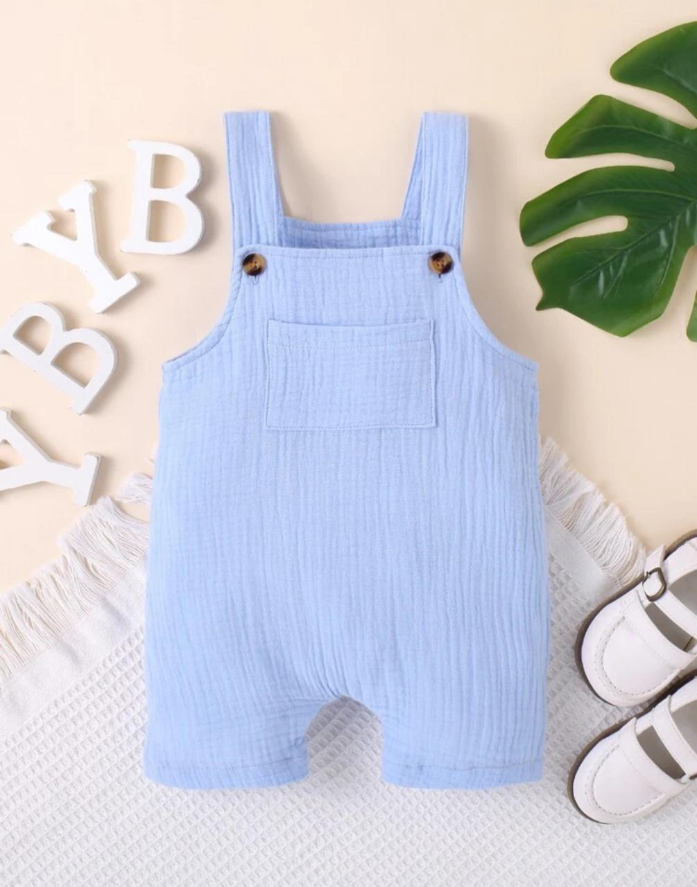 Baby Boy Pocket Patched Overall Romper