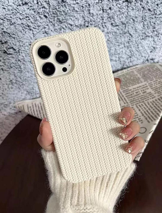 TPU Knit Texture Solid Color Soft Protective Phone Case