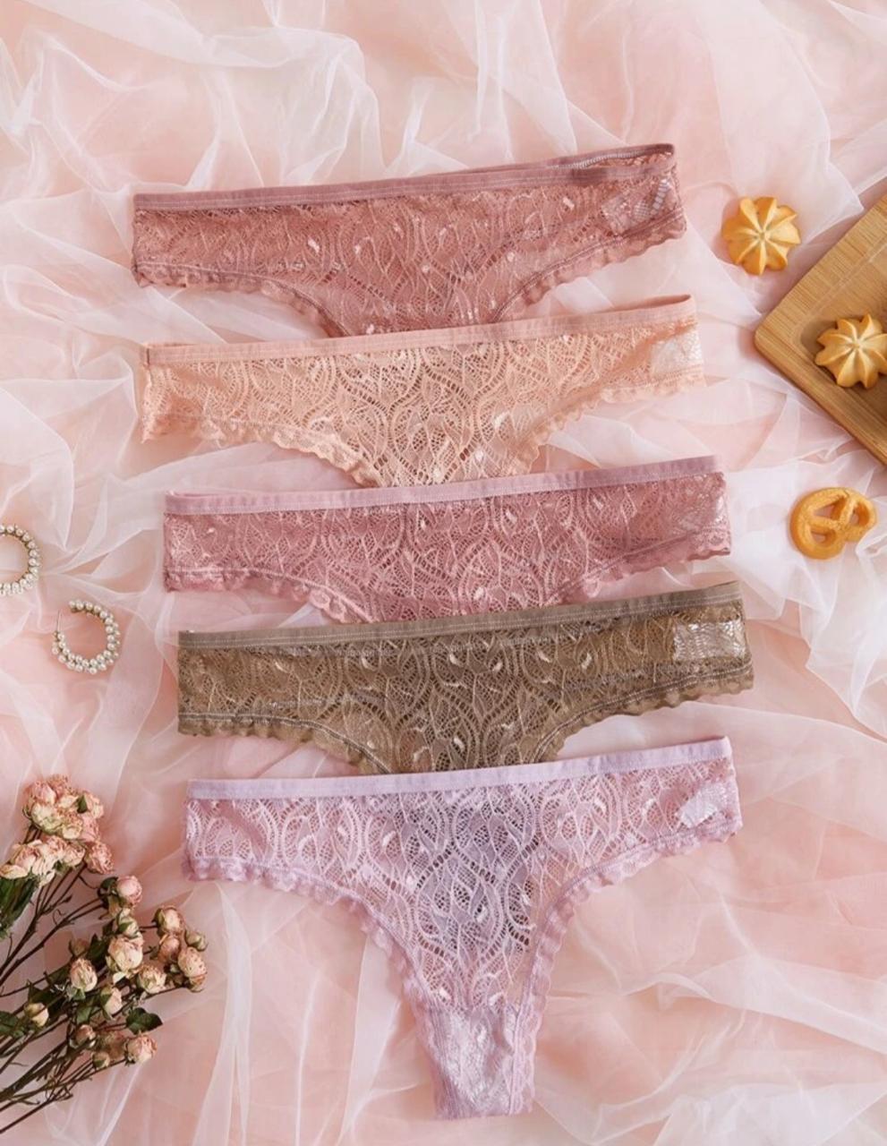 5pcs Underwear & Sleepwear Basics Lace Panty Set