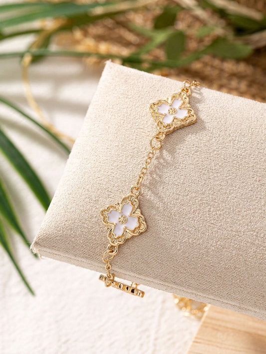 Summer Cool Luxury Clover & Floral Bracelet