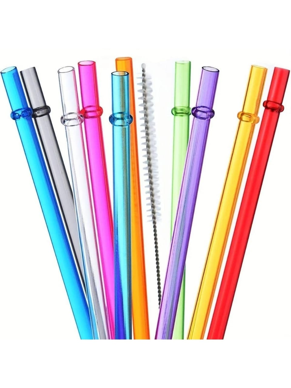 7pcs Long Rainbow Straws